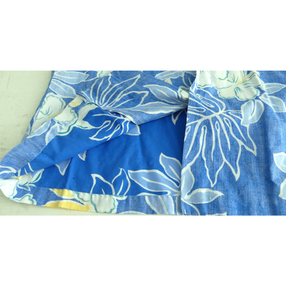 VTG Rai Nani Hawaiian Men's Shirt‎ Size M Blue Floral Tropical Made in Hawaii - Picture 5 of 8